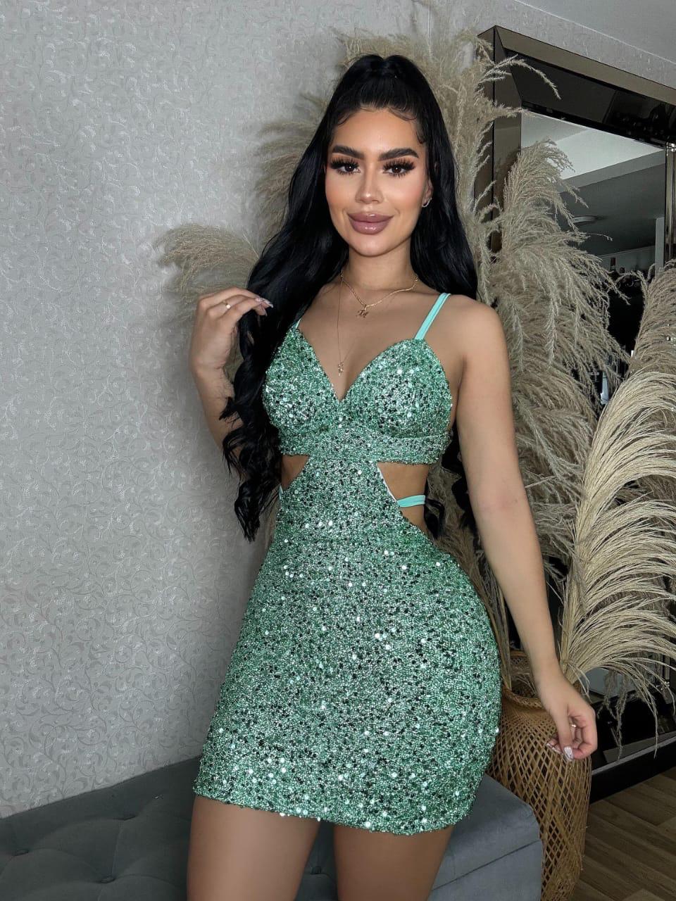 Vestido de Fiesta Lentejuelas Esencia Prisma Aurora, Elegancia Radiante para Celebraciones Inolvidables