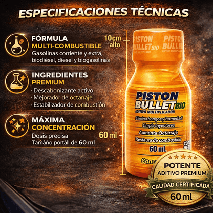 Pistón Bullet® - Limpia y potencia tu motor - Compra 1 y llévate 2 gratis