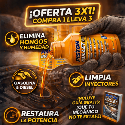 Pistón Bullet® - Limpia y potencia tu motor - Compra 1 y llévate 2 gratis