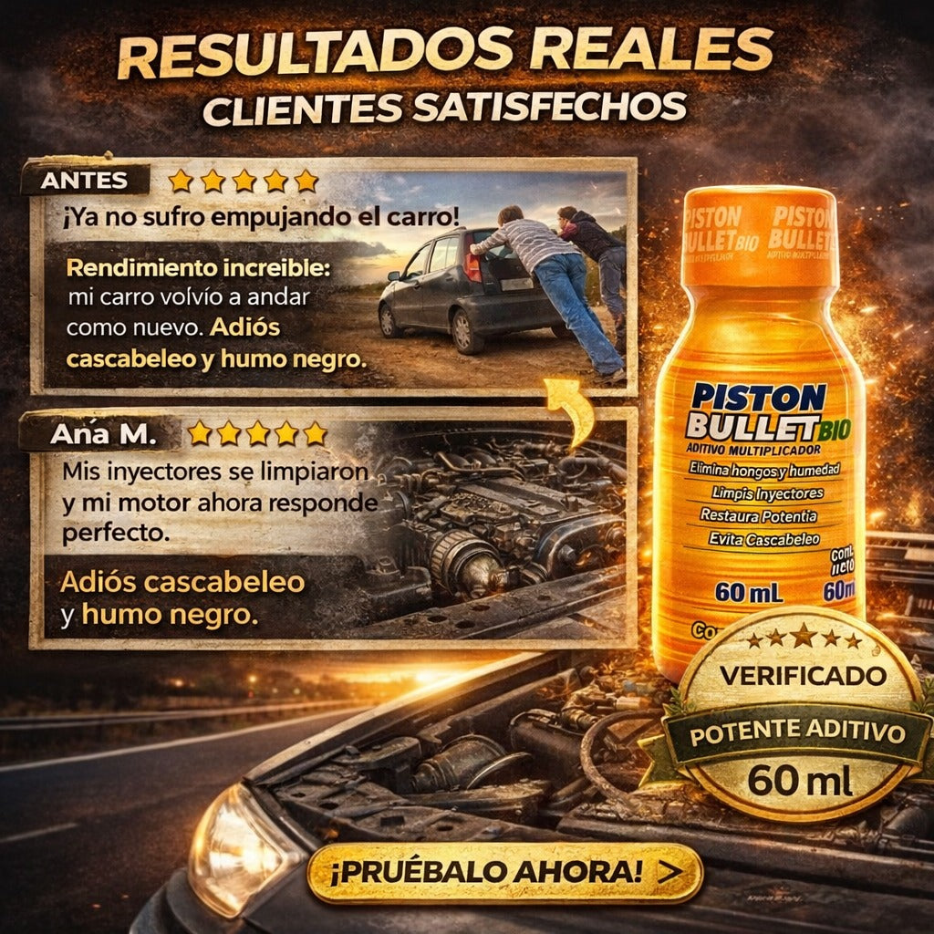 Pistón Bullet® - Limpia y potencia tu motor - Compra 1 y llévate 2 gratis