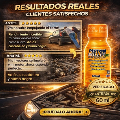 Pistón Bullet® - Limpia y potencia tu motor - Compra 1 y llévate 2 gratis